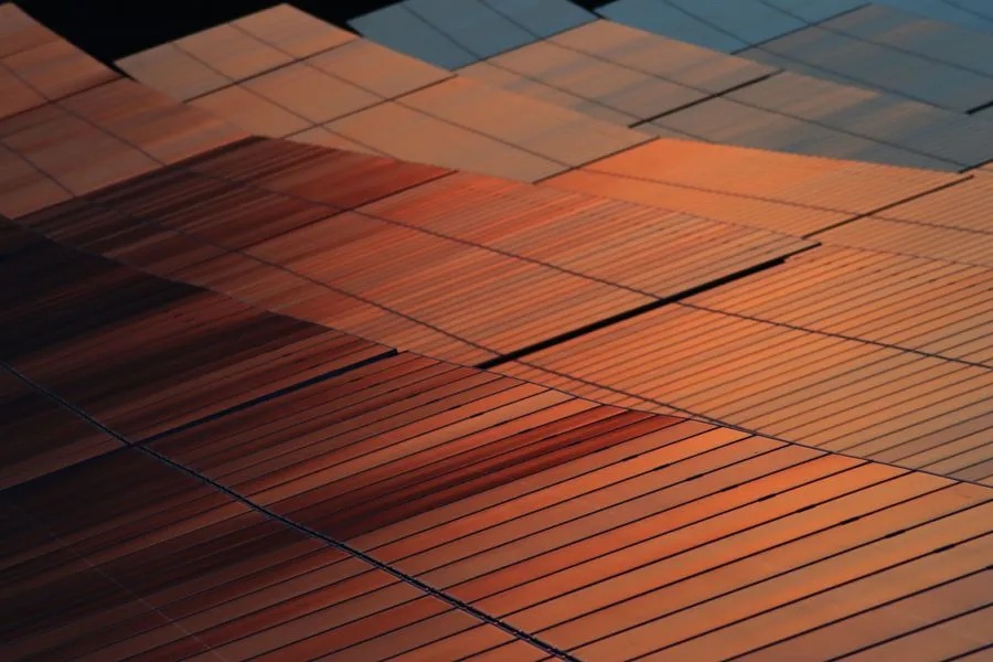 Solar panels illustrating the energy sector
